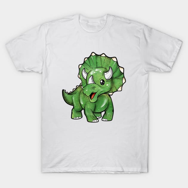 Kawaii Triceratops T-Shirt by Modern Medieval Design